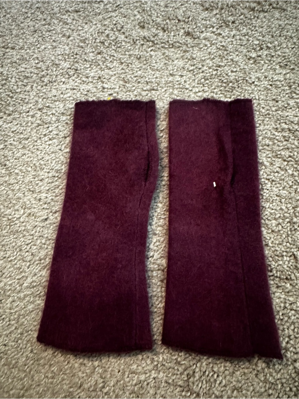 Women's Purple Cashmere Fingerless Gloves
